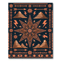 Geometric Star Pyramid Amber Dark Rug