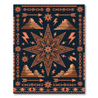 Geometric Star Pyramid Amber Dark Rug