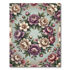 Elegant Pastel Peony Floral Wreath Rug