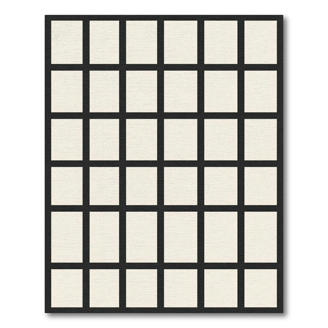 Black Cream Geometric Grid Rug