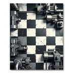 Industrial Gray Checkerboard Machine Rug