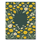 Golden Daisy Wildflower Dark Meadow Rug