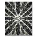 Monochrome Feather Radial Mandala Rug