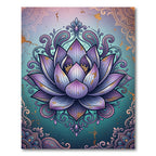 Ethereal Violet Lotus Mandala Art Rug