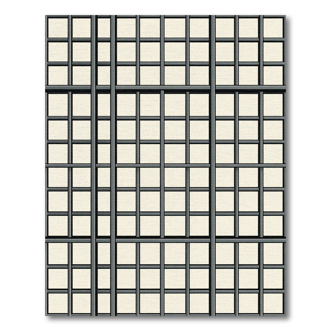 Grid Lattice Metal Window Beige Rug