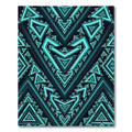 Teal Geometric Tribal Chevron Rug