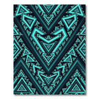 Teal Geometric Tribal Chevron Rug