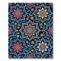 Midnight Floral Medallion with Orange Accents Rug