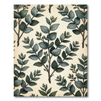 Earthy Green Eucalyptus Branch Botanical Rug