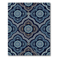 Midnight Blue Ornamental Floral Medallion Rug