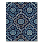 Midnight Blue Ornamental Floral Medallion Rug