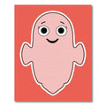 Pink Ghost with Smiling Face Rug