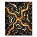 Black Gold Swirl Marble Abstract Rug