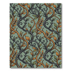Sage Green Intertwining Vine Leaf Rug