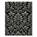 Black White Acanthus Scroll Baroque Rug