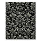 Black White Acanthus Scroll Baroque Rug