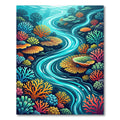 Vibrant Coral Reef Aquatic Stream Rug