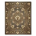 Antique Gold Floral Scroll Emblem Rug