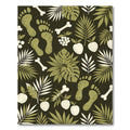 Tropical Jungle Footprint and Bone Illustration Rug