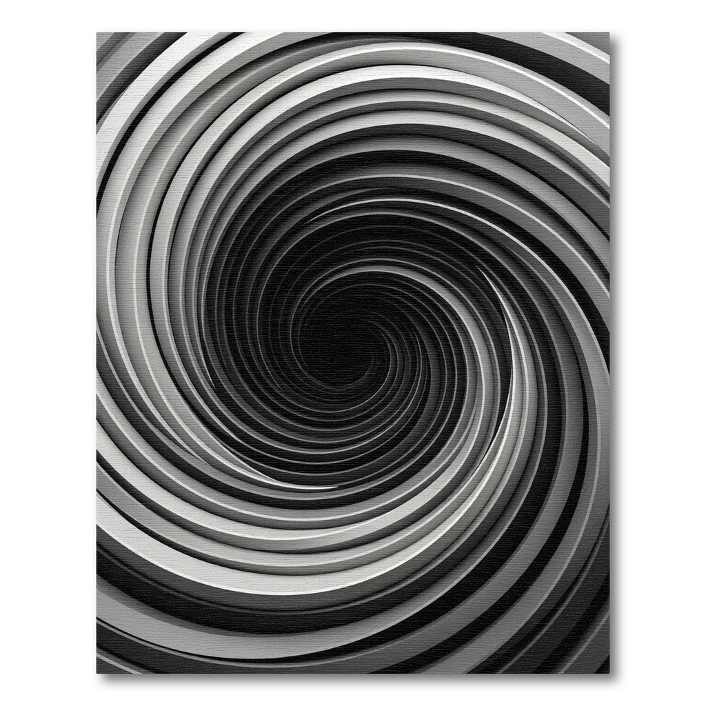 Monochrome Hypnotic Vortex Infinity Swirl Rug