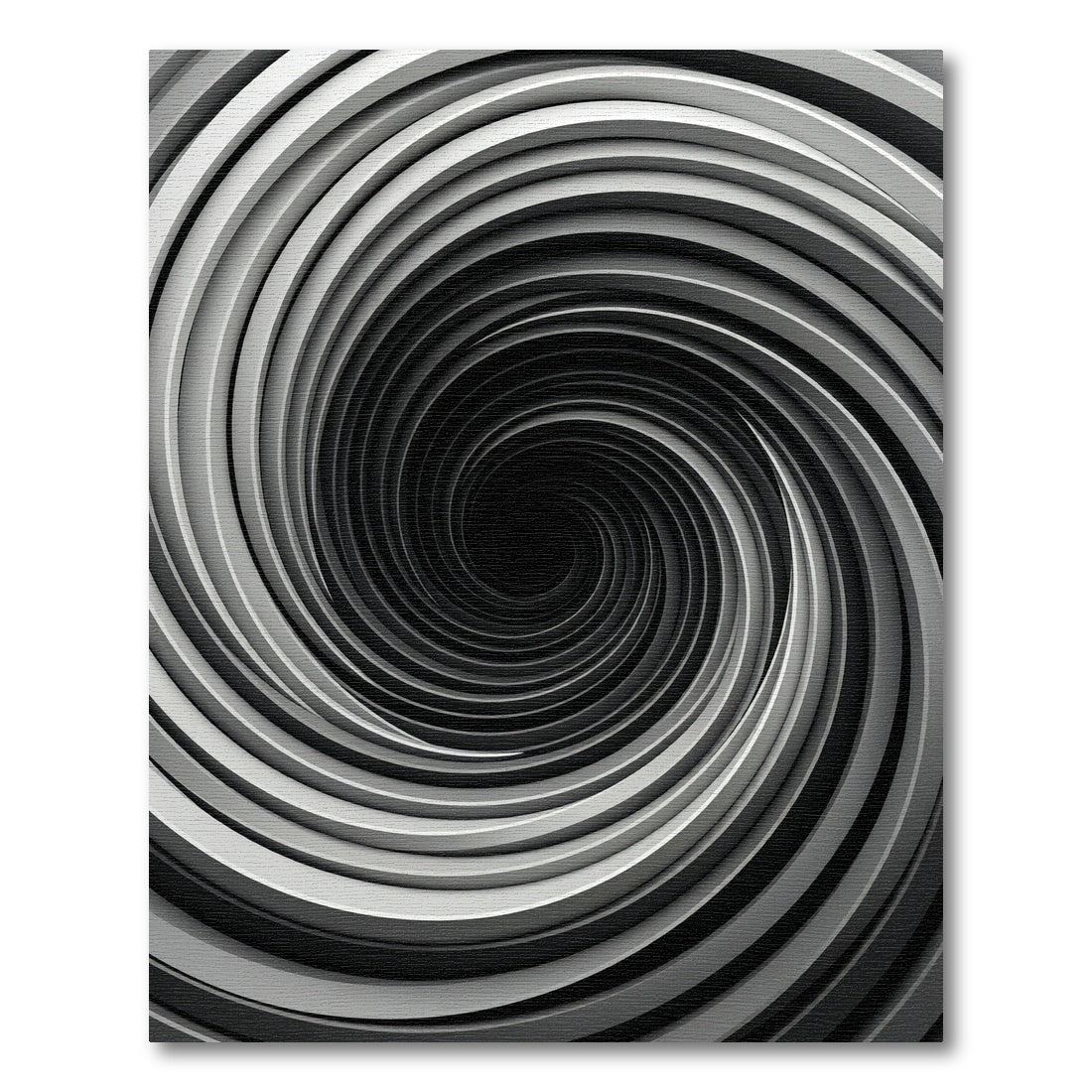 Monochrome Hypnotic Vortex Infinity Swirl Rug