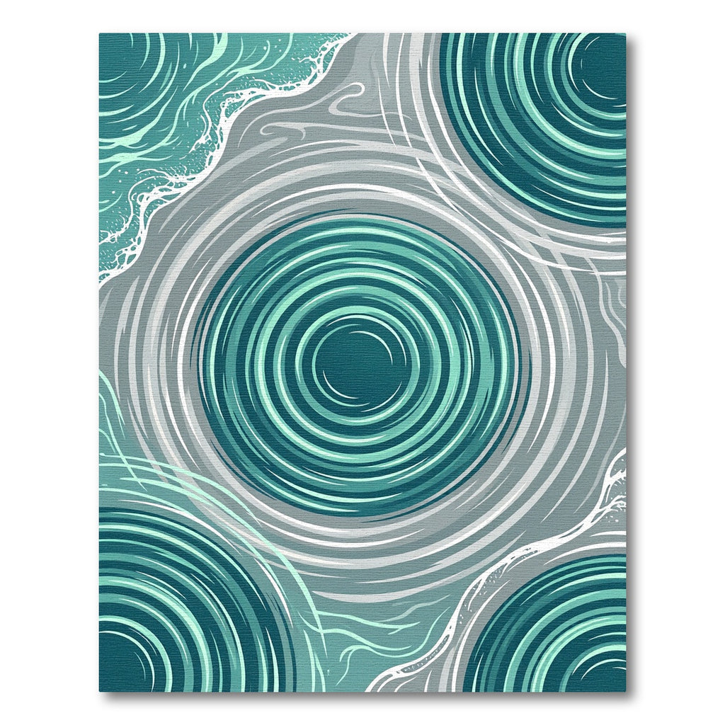 Teal Gray Swirl Ocean Riptide Rug