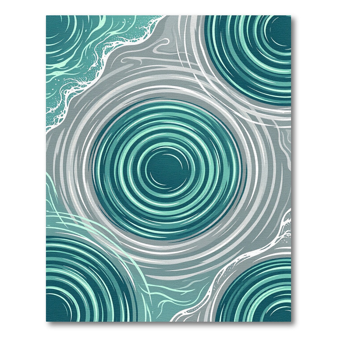 Teal Gray Swirl Ocean Riptide Rug