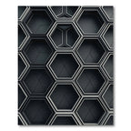 Dark Gray Geometric Hexagonal Stacks Rug