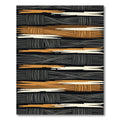 Abstract Earth Tone Woven Stripe Rug