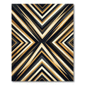 Geometric Gold Black Abstract Chevron Rug