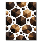 Geometric Hexagon Brown Ochre Mosaic Rug