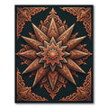 Copper Geometric Starburst Medallion Rug