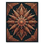 Copper Geometric Starburst Medallion Rug