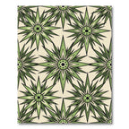 Sage Green Starburst Geometric Tile Rug