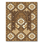Brown Wooden Arch Floral Medina Rug