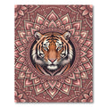 Earthy Rose Tiger Mandala Medallion Rug