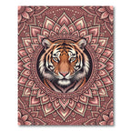 Earthy Rose Tiger Mandala Medallion Rug