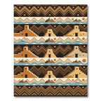 Southwestern Desert Adobe Mountain Earthy Zigzag Rug