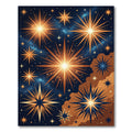 Golden Starburst Cosmic Night Rug