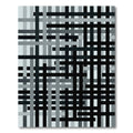 Modern Monochromatic Intersecting Grid Art Rug