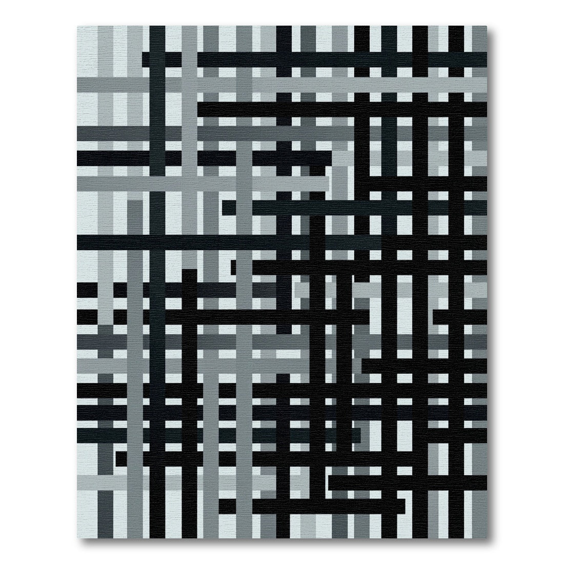 Modern Monochromatic Intersecting Grid Art Rug