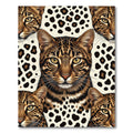 Leopard Faces Spotted Background Rug
