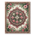 Pink Floral Medallion Garden Rococo Rug