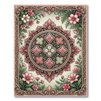 Pink Floral Medallion Garden Rococo Rug