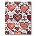 Red Scribbled Heart Valentine Pattern Rug