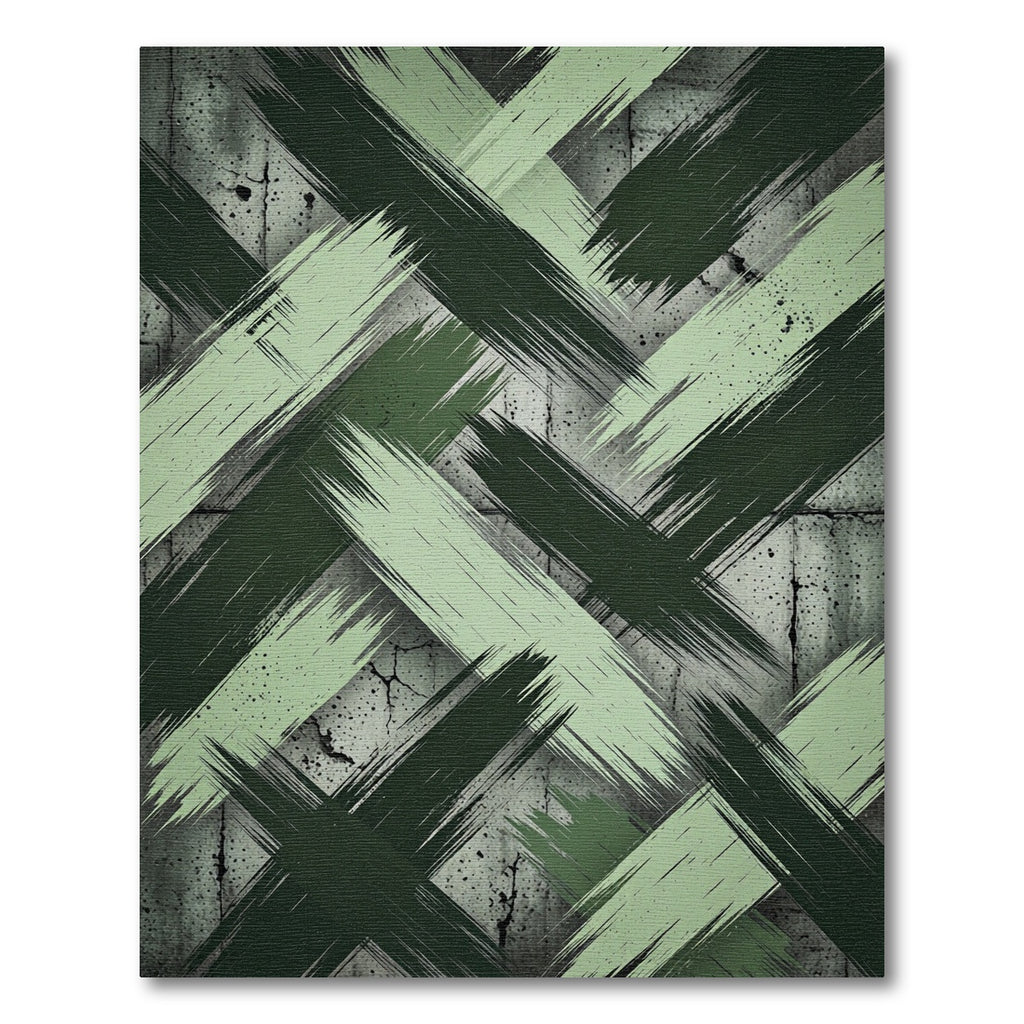 Green Brushstroke Intersecting Lines Rug