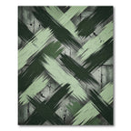 Green Brushstroke Intersecting Lines Rug