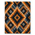 Bold Vivid Orange Black Diamond Ikat Rug