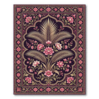 Dark Floral Archway Golden Foliage Rug