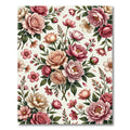 Vintage Pink Rose Blossom Garden Rug